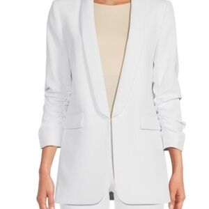 Gianni Bini Jemma Satin Ruched 3/4 Sleeve Boyfriend Blazer